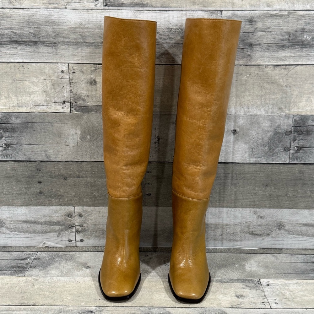 TORY BURCH Banana Heel Boot - Butterscotch - Size - 6 - Picture 3 of 16
